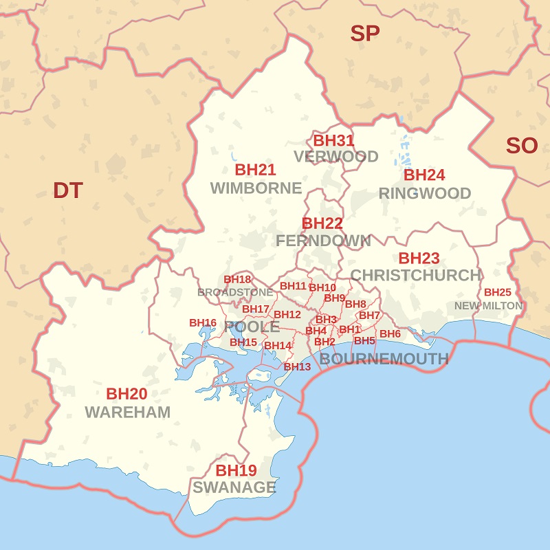 BCP area map Digital Marketing Services Bournemouth